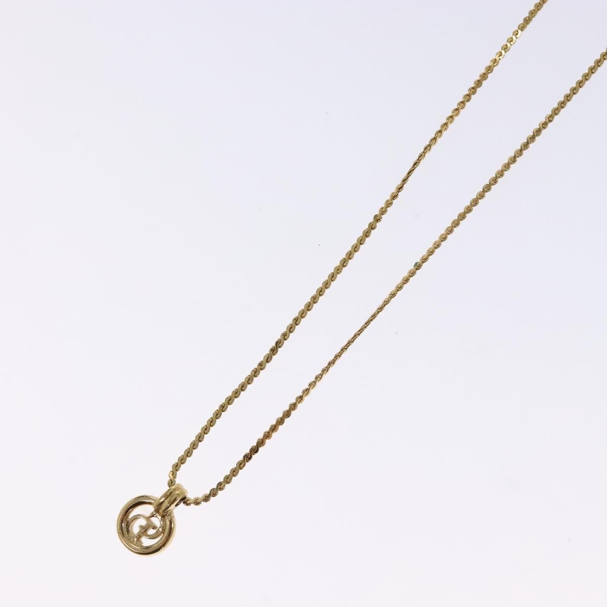 Christian Dior CD Round Pendant Necklace Metal, GOLD, METAL, Necklace
