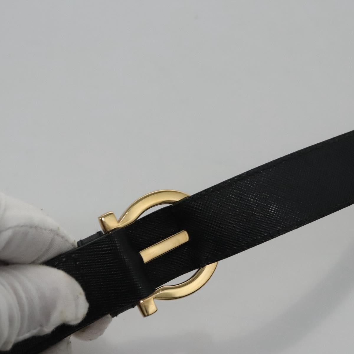 Salvatore Ferragamo Gancini Shoulder Bag Leather, BLACK, LEATHER, Shoulder bag