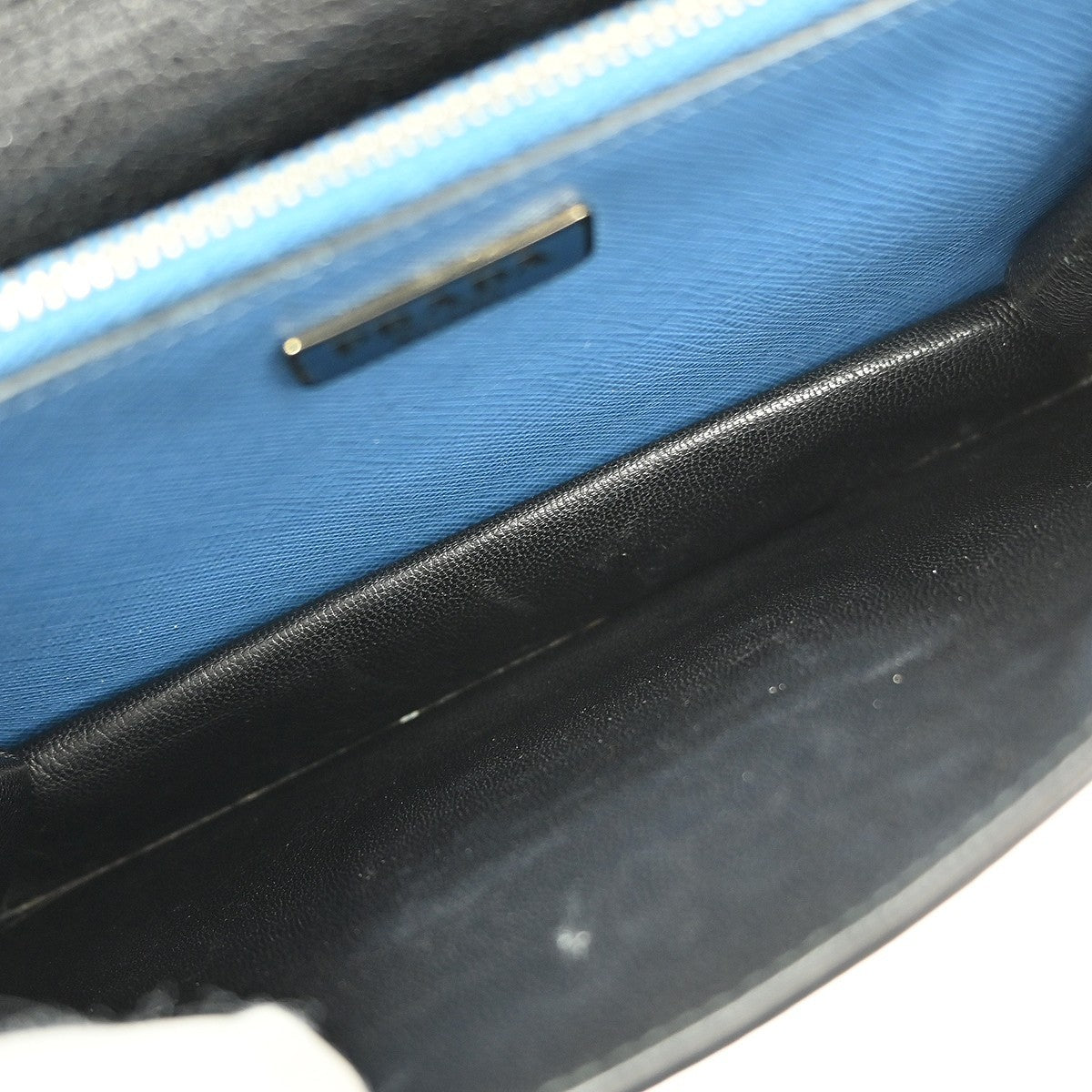 Prada Vintage Flap Shoulder Bag Leather, BLUE, LEATHER, Shoulder bag