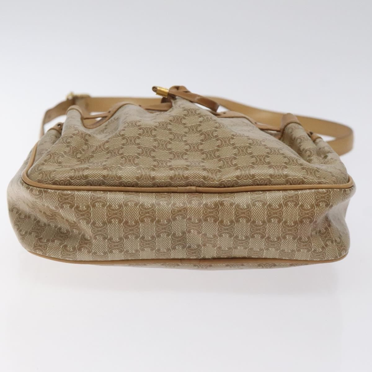 Celine Vintage Macadam Shoulder Bag Macadam Canva  Vinyl, BEIGE, PVC, Shoulder bag