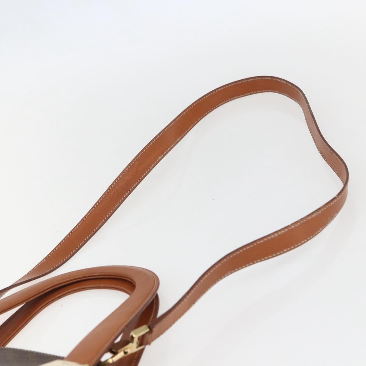 Celine Vintage Macadam Handbag Canvas and Leather, BROWN, CANVAS, Handbag