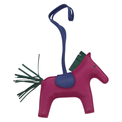 Hermes GriGri Rodeo Bag Charm Leather, PURPLE, LEATHER, Charms and Keychains