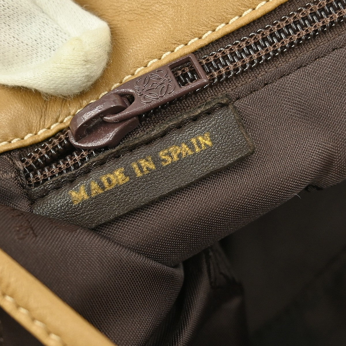 Loewe Anagram handbag Leather, BROWN, LEATHER, Handbag