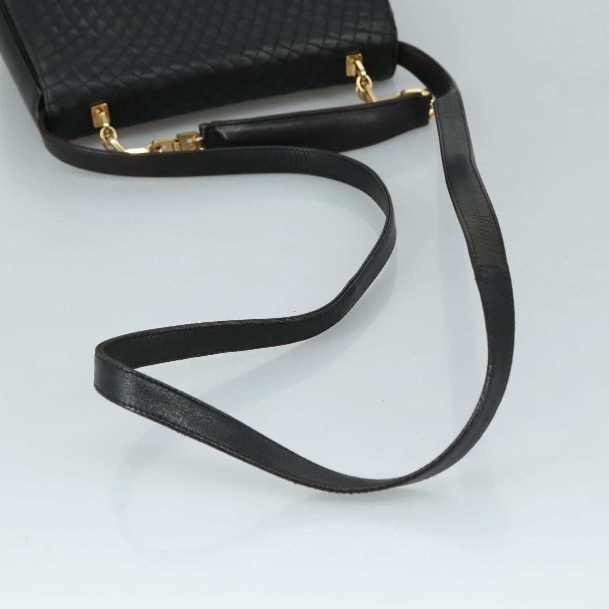 Bally Vintage Flap Handbag Quilted Leather, BLACK, LEATHER, Handbag