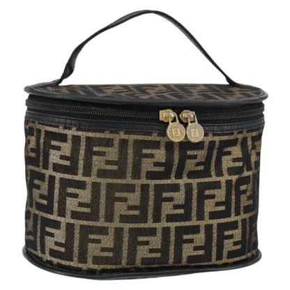 Fendi Vanity Clutch Canvas, BROWN, CANVAS, Clutche & pouche