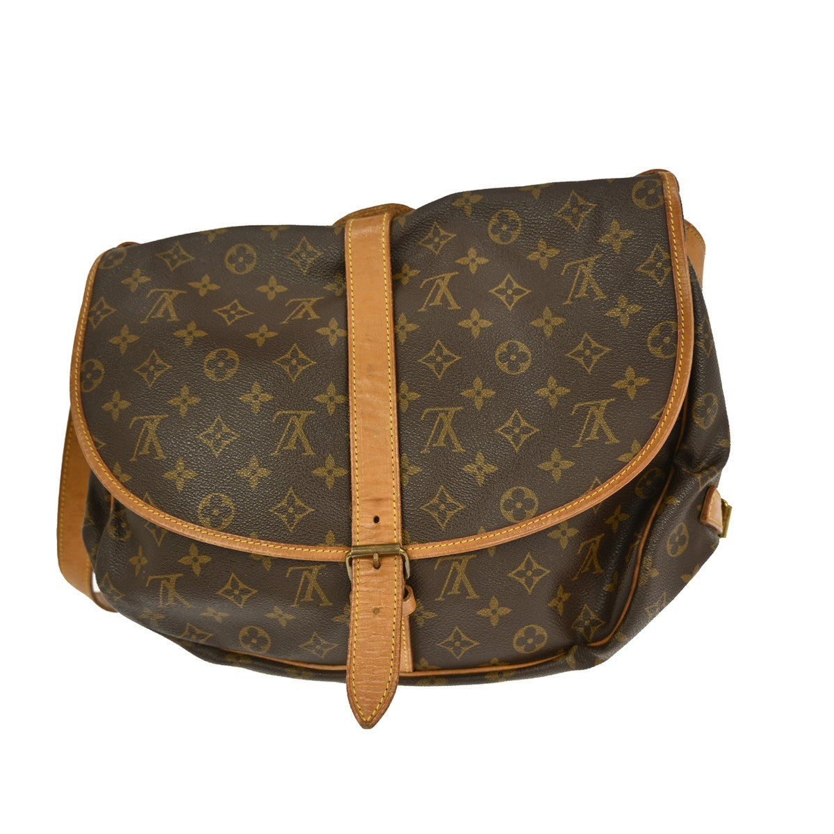 Louis Vuitton Saumur Handbag Monogram Canvas, BROWN, CANVAS, Shoulder bag