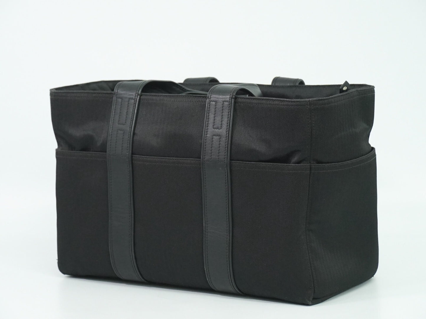 Hermes Acapulco Tote Toile and Leather, BLACK, CANVAS, Tote bag