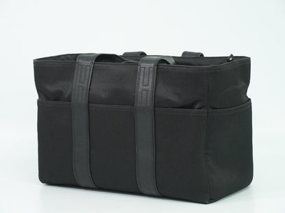 Hermes Acapulco Tote Toile and Leather, BLACK, CANVAS, Tote bag