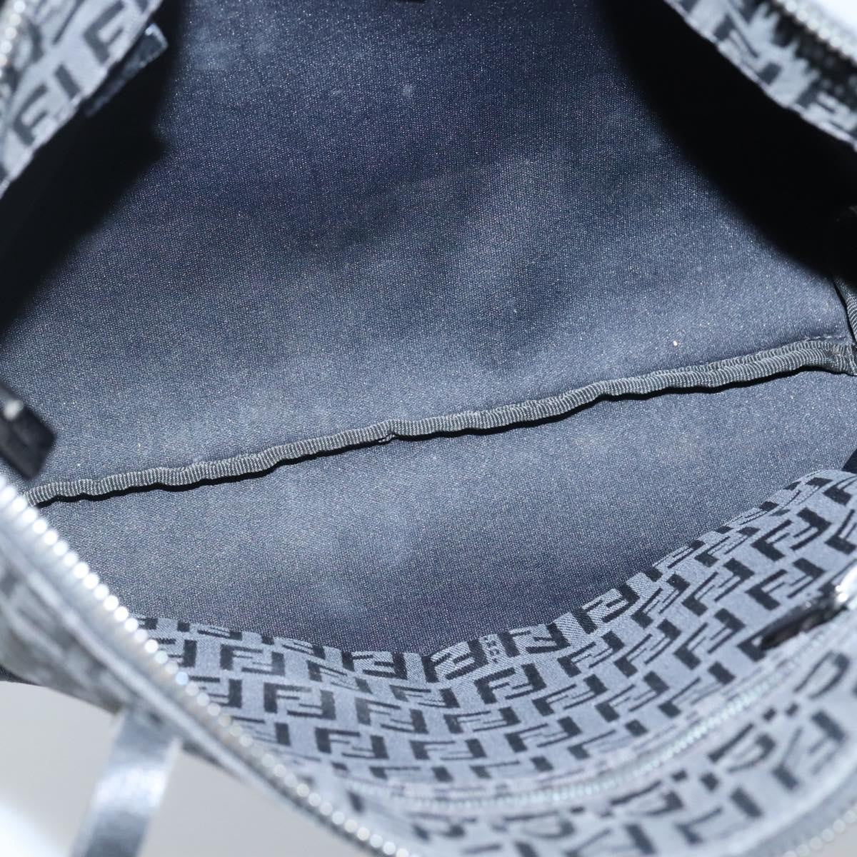 Fendi Roll Tote Zucchino Canvas, BLACK, CANVAS, Tote bag