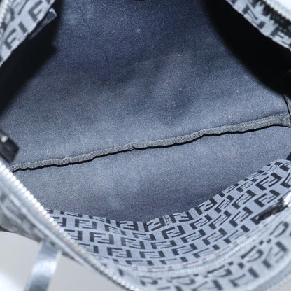 Fendi Roll Tote Zucchino Canvas, BLACK, CANVAS, Tote bag