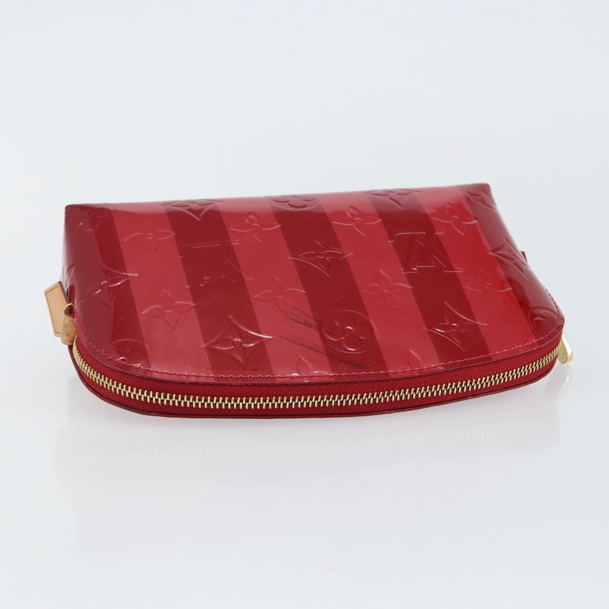 Louis Vuitton Cosmetic Pouch Limited Edition Monogram Vernis Rayures, RED, PATENT_LEATHER, Toiletry Case