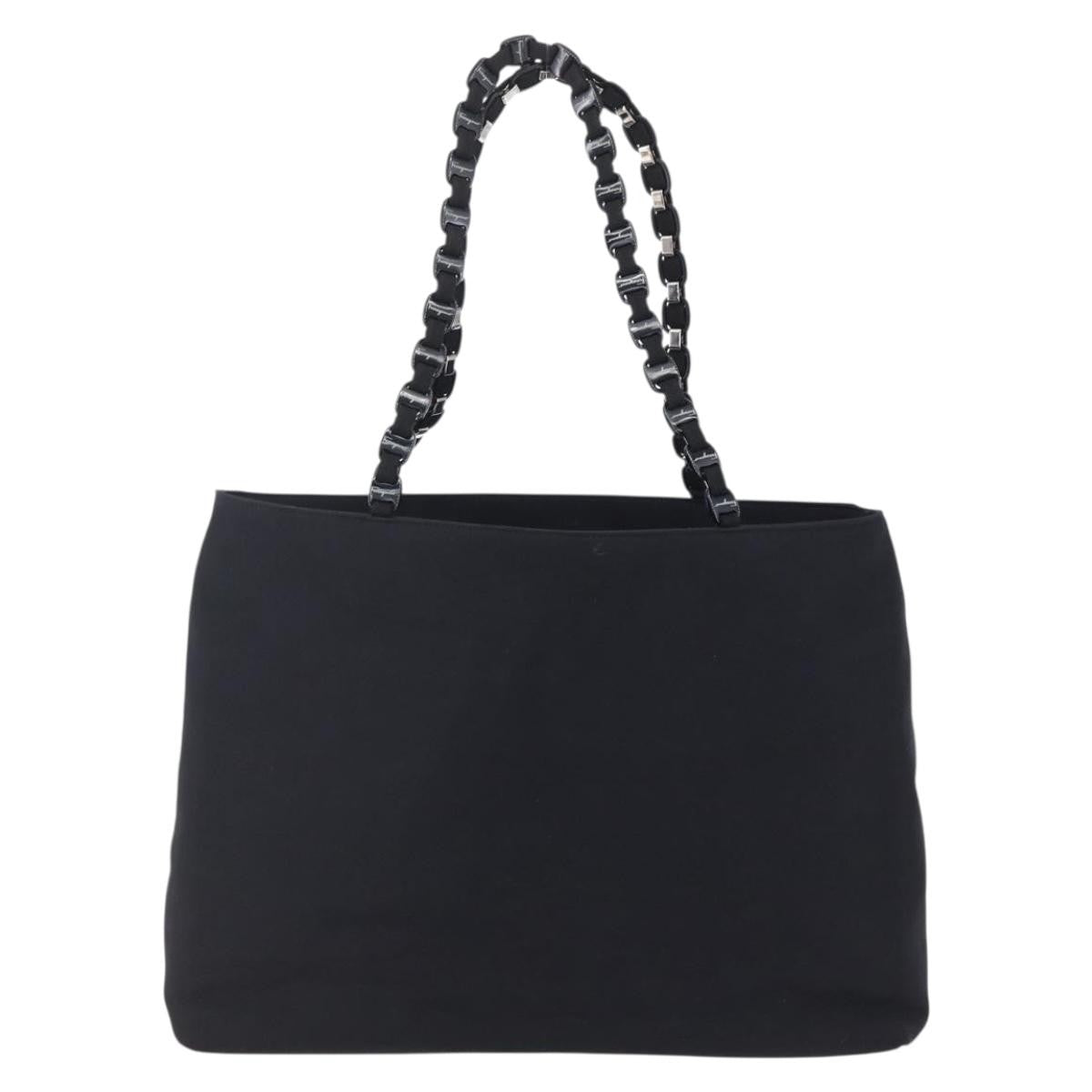 Salvatore Ferragamo Vintage Shoulder Bag Canvas, BLACK, CANVAS, Shoulder bag