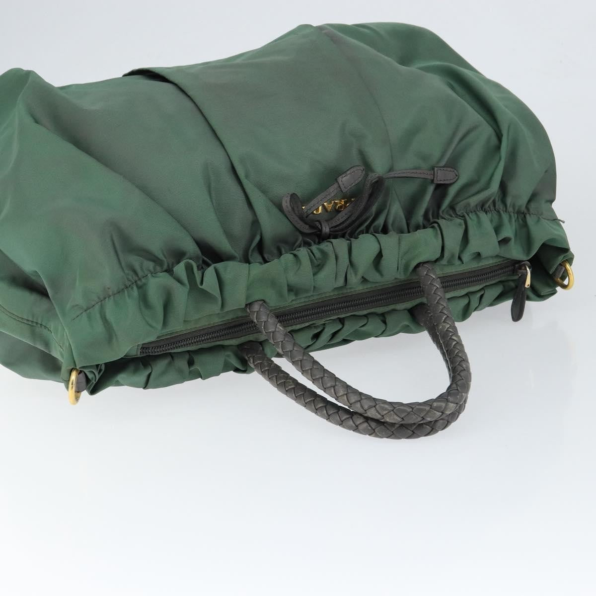 Prada Convertible Bow Tote Tessuto, GREEN, NYLON, Handbag