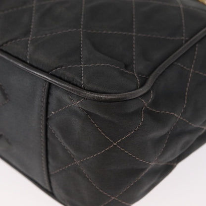 Chanel Vintage Shoulder Bag Satin, GRAY, SATIN, Shoulder bag