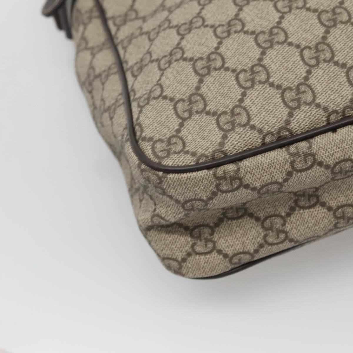 Gucci Front Zip Messenger GG Coated Canvas, BEIGE, CANVAS, Shoulder bag