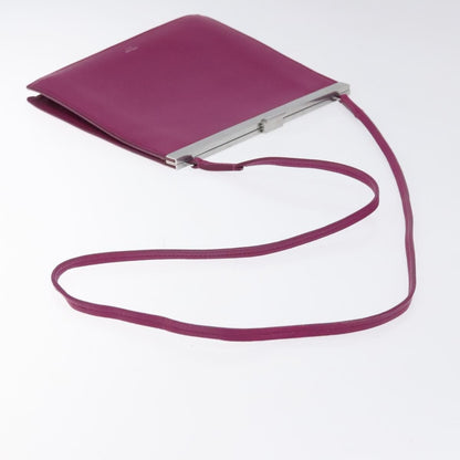 Celine Clasp Crossbody Bag Leather, PURPLE, LEATHER, Crossbody bag