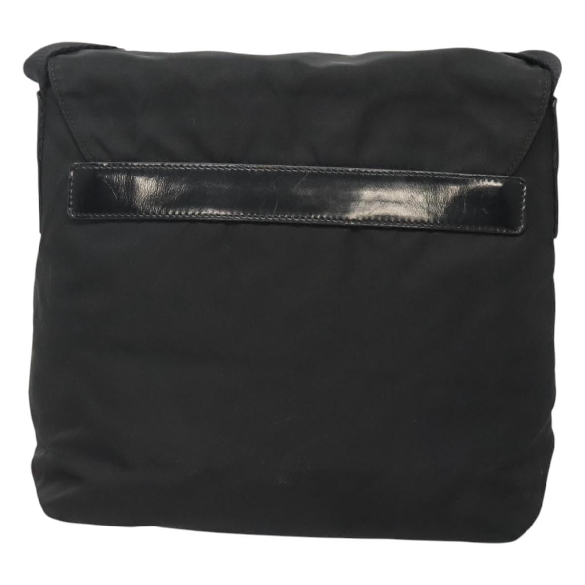 Prada Buckle Messenger Bag Tessuto, BLACK, NYLON, Shoulder bag