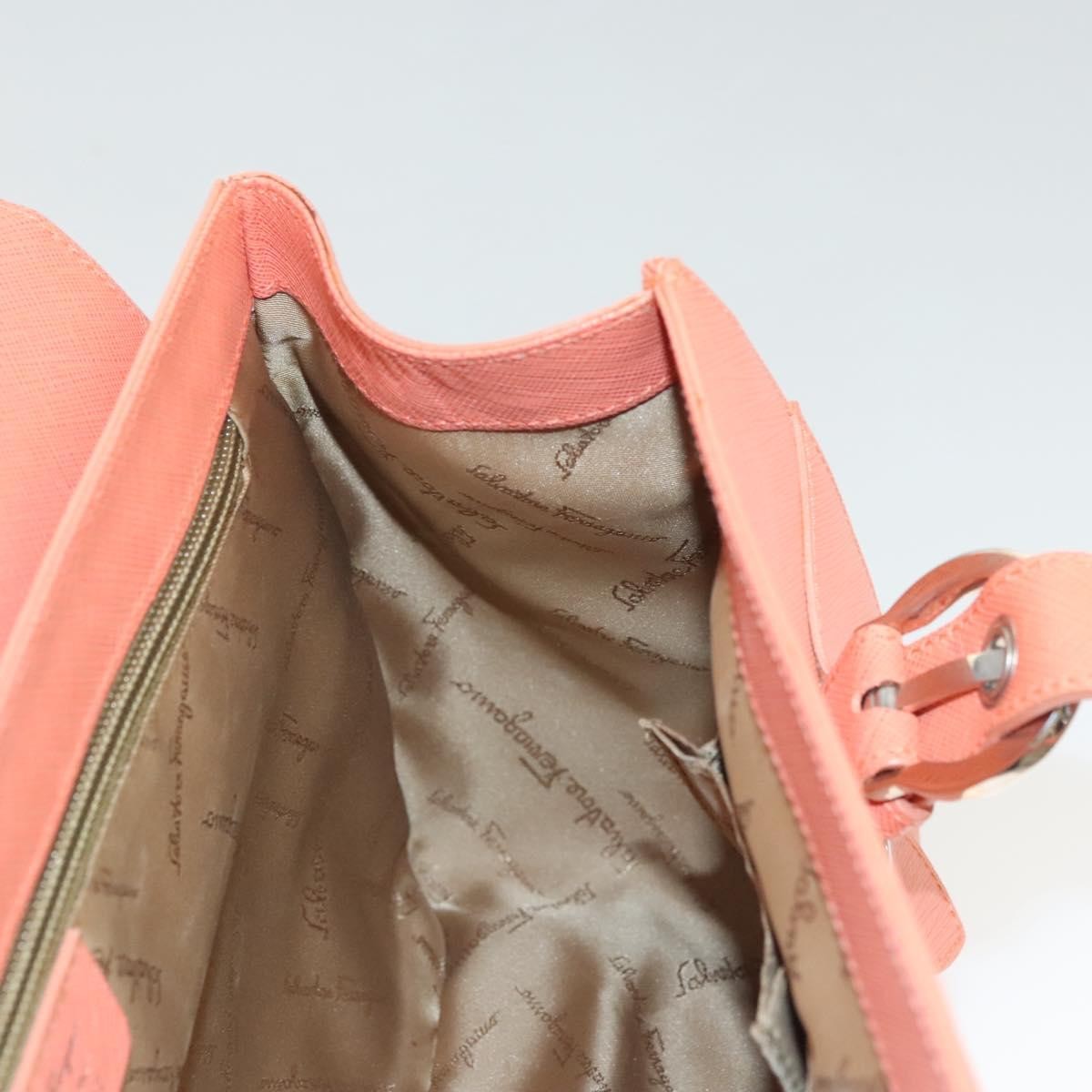 Salvatore Ferragamo Gancini handbag Leather, PINK, LEATHER, Handbag