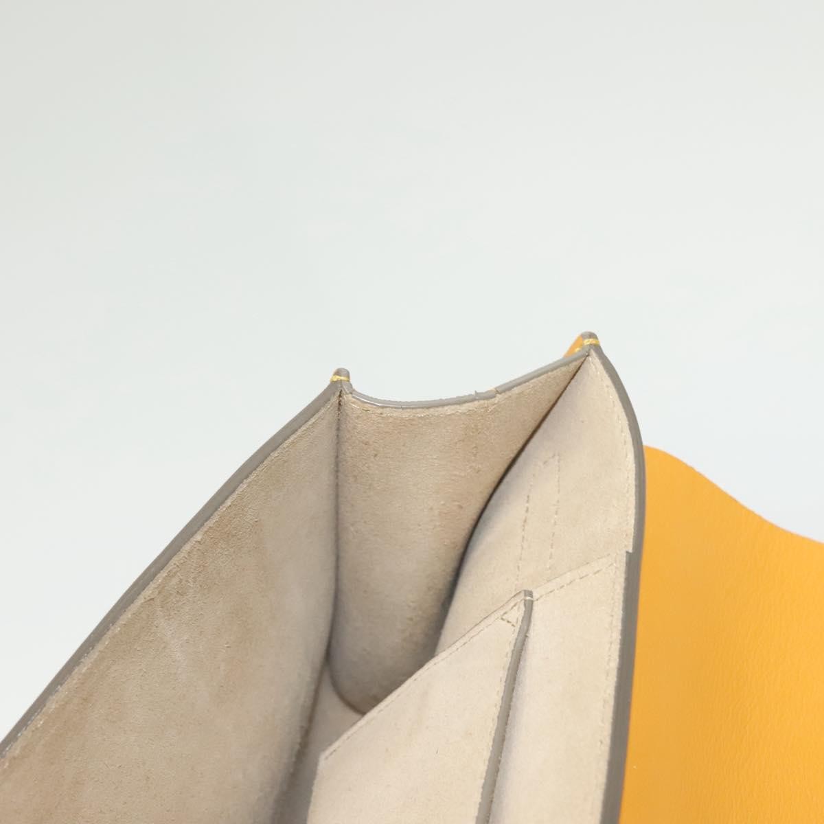 Chloe Faye Clutch Leather and Suede, YELLOW, LEATHER, Clutche & pouche