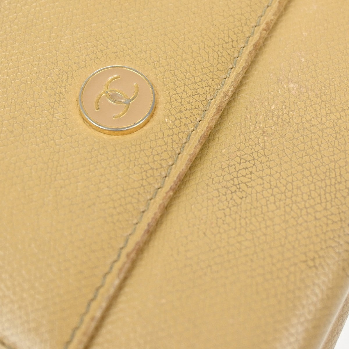 Chanel CC Trifold Flap Wallet Leather, BEIGE, LEATHER, Wallets