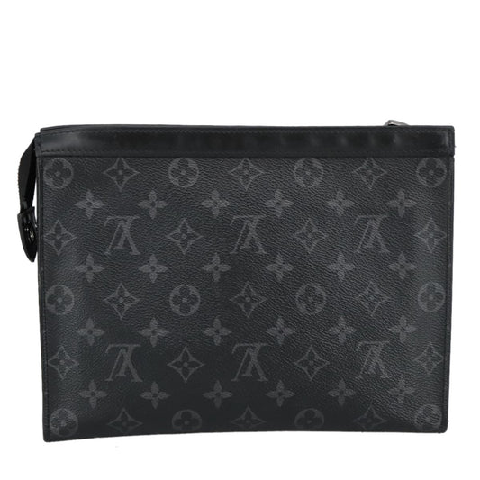 Louis Vuitton Pochette Voyage Monogram Eclipse Canvas, BLACK, CANVAS, Clutche & pouche