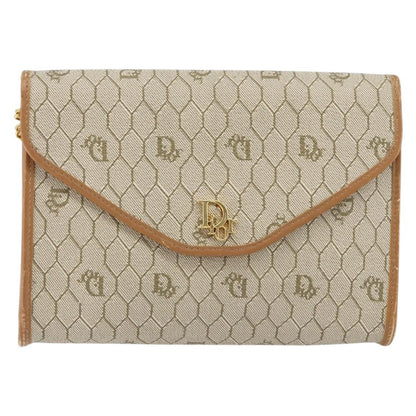 Christian Dior Vintage Honeycomb chain Canvas, BEIGE, CANVAS, Shoulder bag