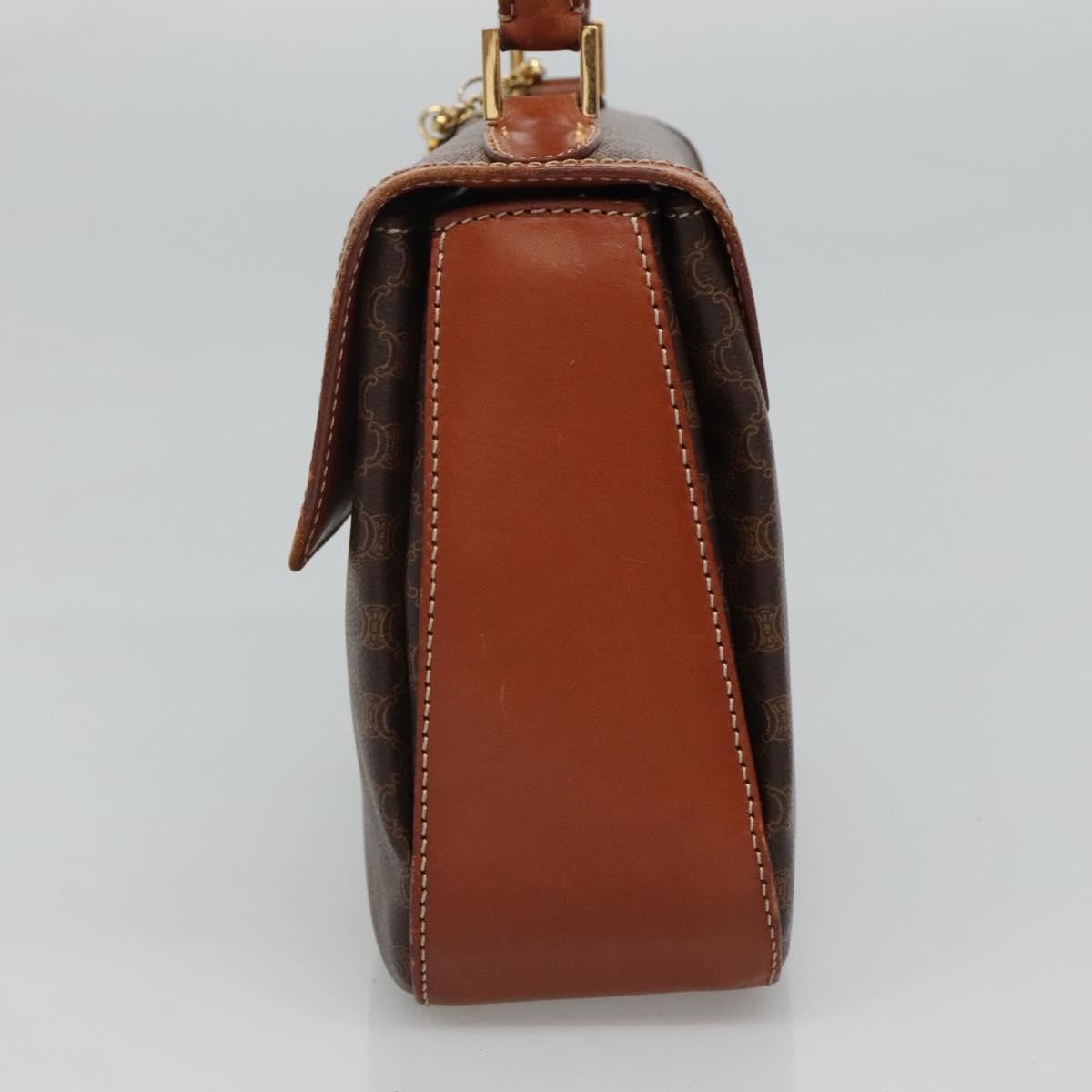 Celine Vintage Convertible Top Handle Bag Macadam Coated Canvas, BROWN, CANVAS, Handbag