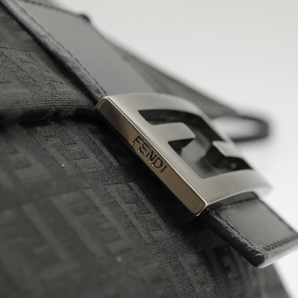 Fendi Mamma Baguette Shoulder Bag Canvas, BLACK, CANVAS, Shoulder bag