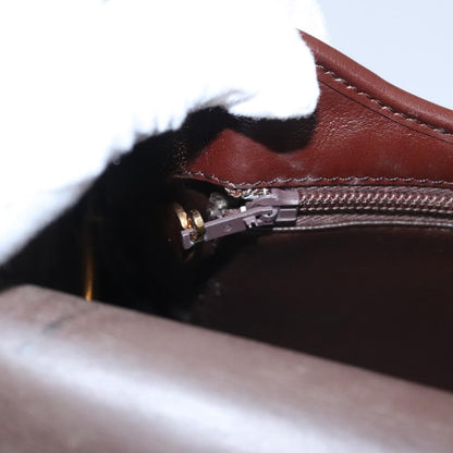 Christian Dior Vintage Trotter Shoulder Bag Canvas, BURGUNDY, LEATHER, Shoulder bag