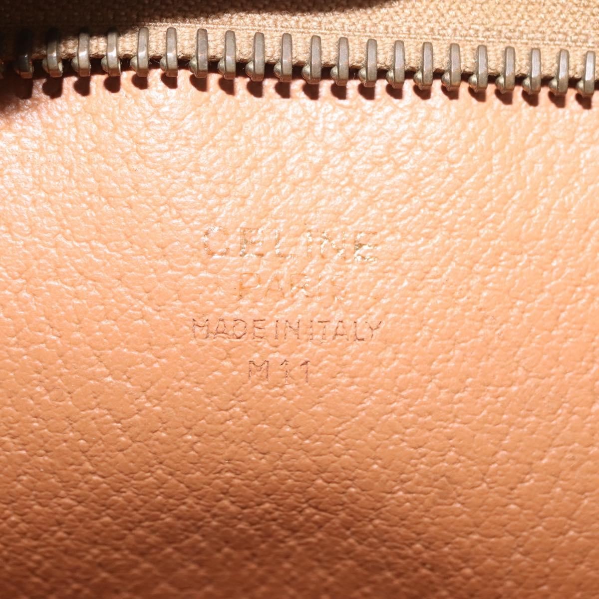 Celine Circle Logo Macadam Pouch Canvas and Leather, BROWN, CANVAS, Clutche & pouche