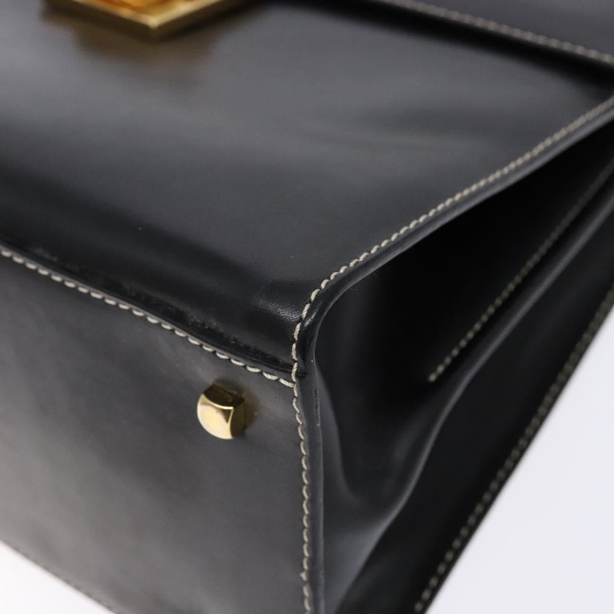 Salvatore Ferragamo Gancini Convertible Top Handle Bag Leather, BLACK, LEATHER, Handbag