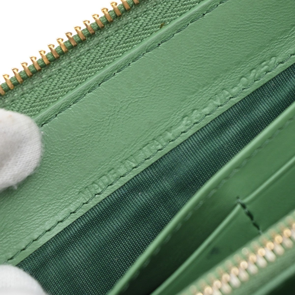 Christian Dior Lady Dior Zip Around Wallet Cannage Quilt Patent, GREEN, PATENT_LEATHER, Clutche & pouche