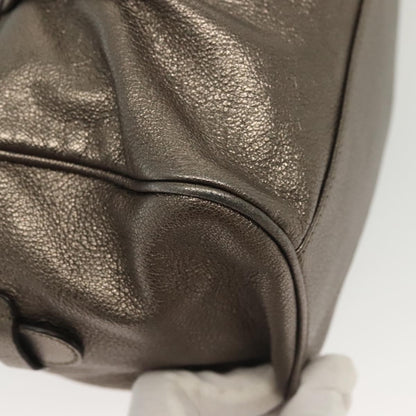 Salvatore Ferragamo Gancini handbag Leather, SILVER, LEATHER, Handbag