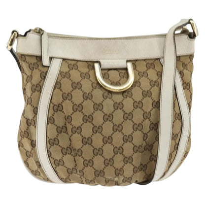 Gucci D Ring Messenger Bag GG Canvas, BEIGE, CANVAS, Shoulder bag