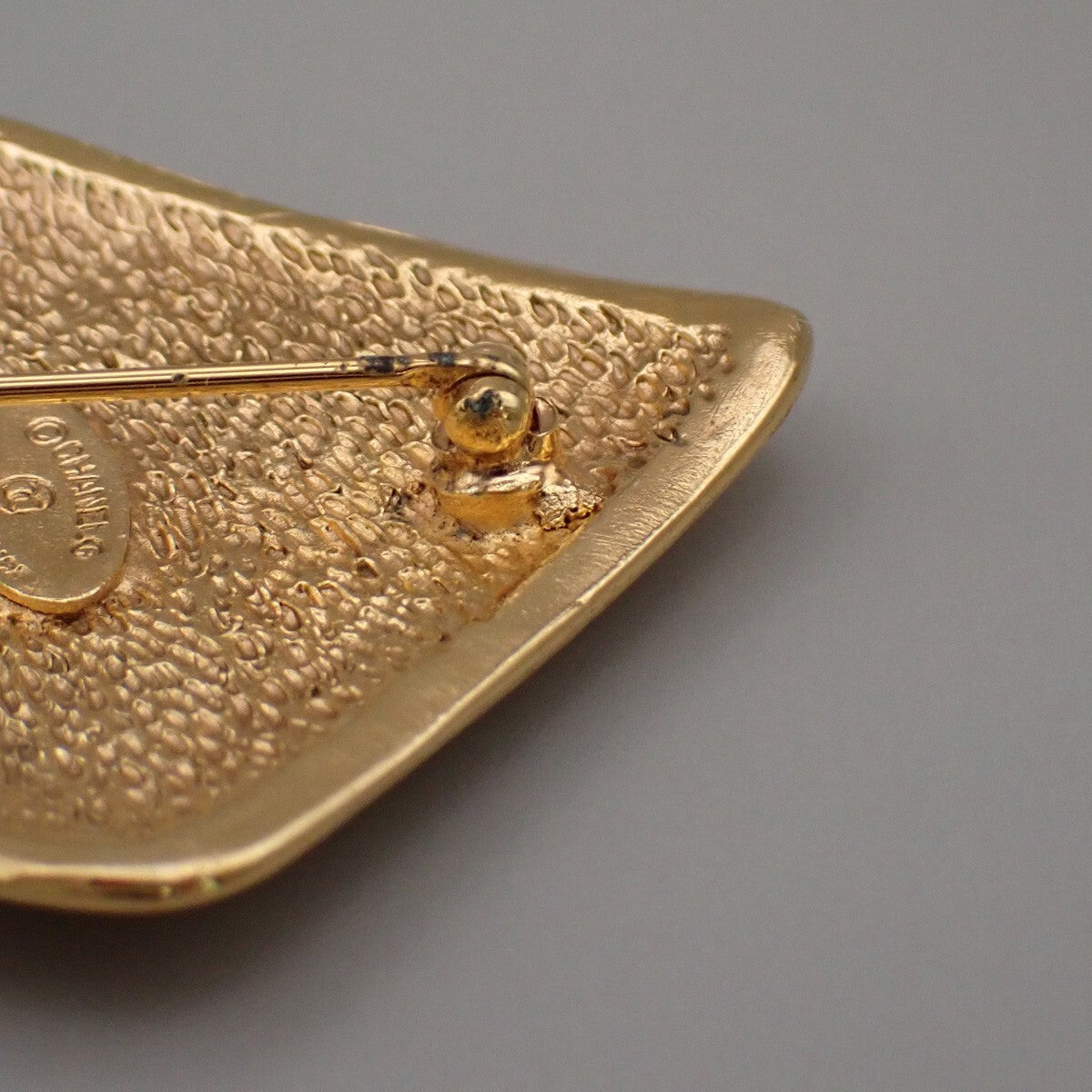 Chanel Vintage CC Diamond Brooch Metal, GOLD, GOLD_PLATED, Brooch