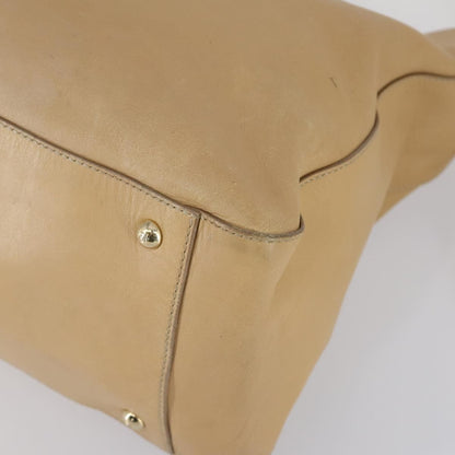 Fendi Twins Tote Leather, BEIGE, LEATHER, Tote bag