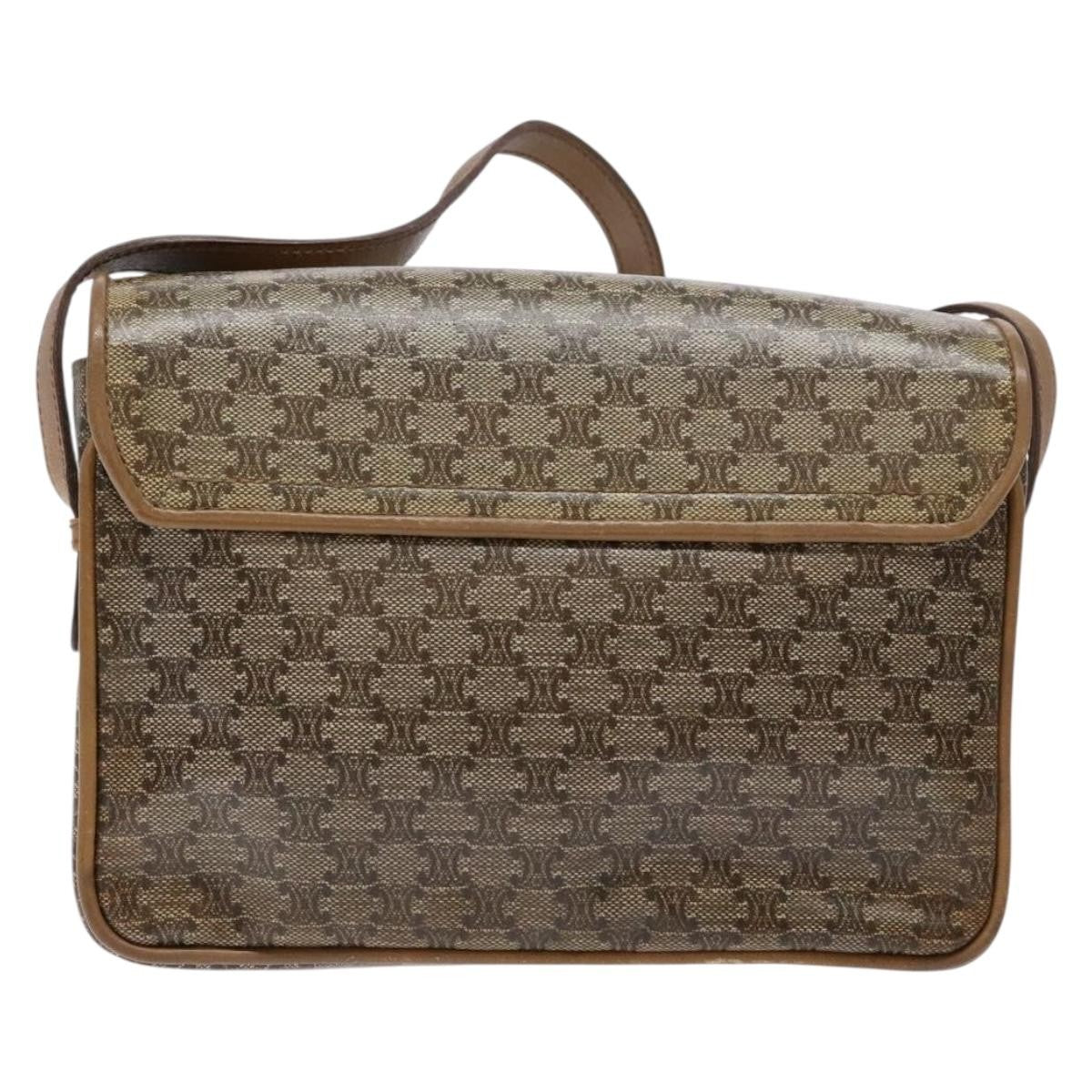 Celine Macadam Shoulder Bag PVC Leather, BEIGE, PVC, Shoulder bag