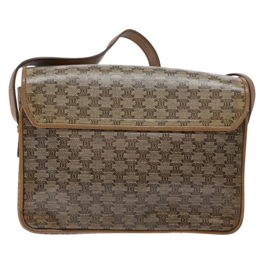 Celine Macadam Shoulder Bag PVC Leather, BEIGE, PVC, Shoulder bag