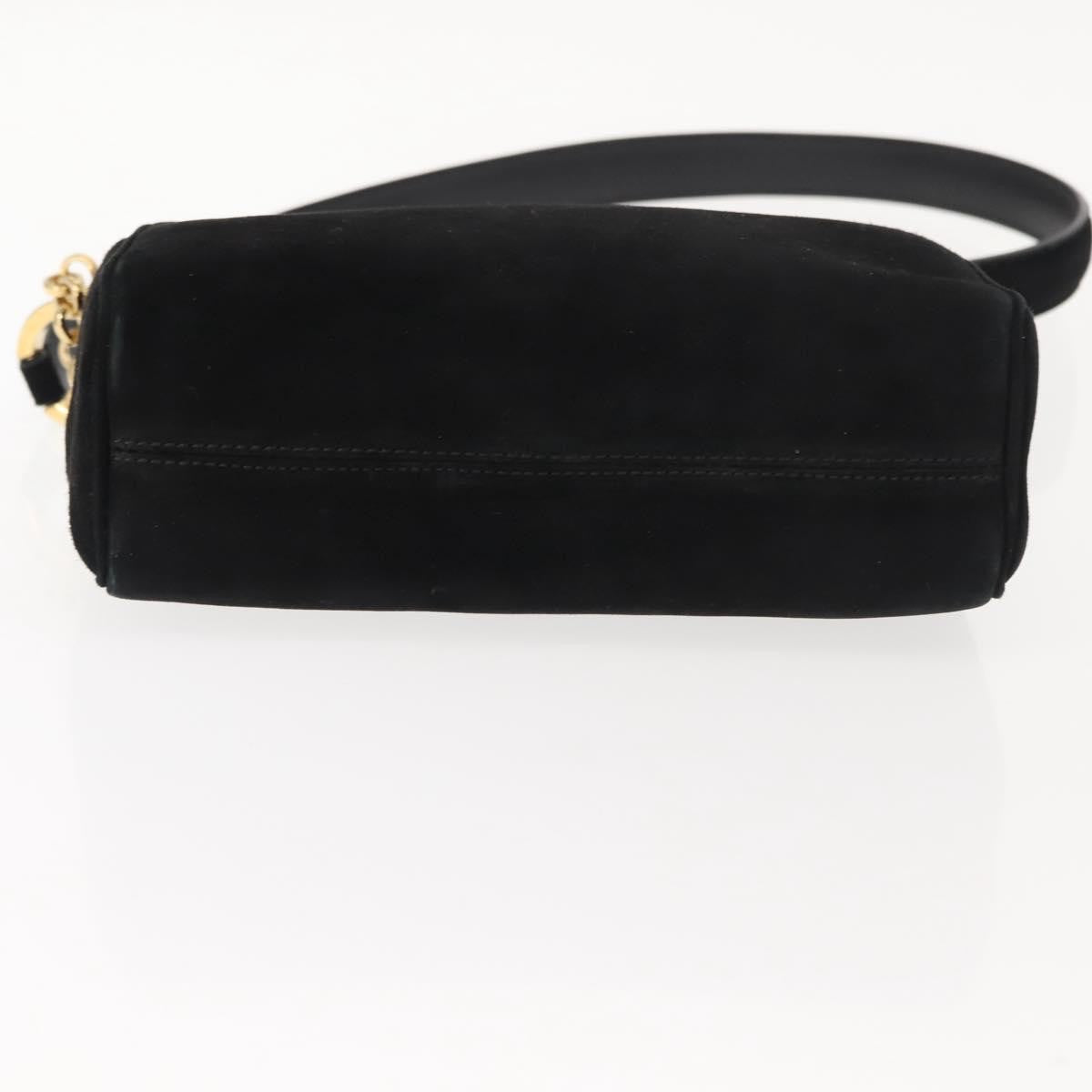 Salvatore Ferragamo Gancini Shoulder Bag Suede, BLACK, SUEDE, Shoulder bag