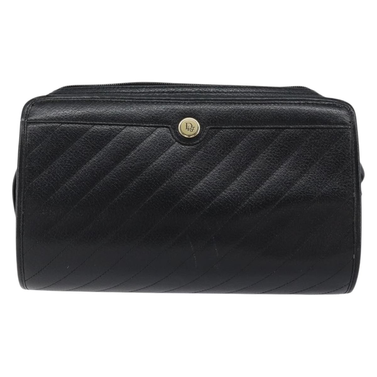 Christian Dior Vintage Shoulder Bag Leather, BLACK, LEATHER, Shoulder bag