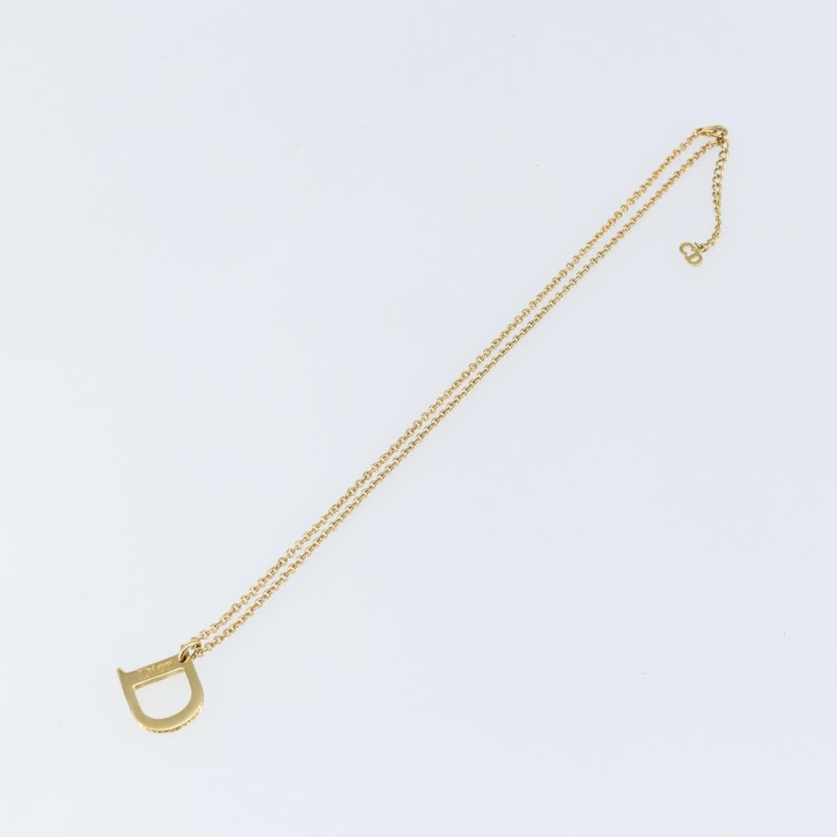 Christian Dior D logo Pendant Necklace Metal, GOLD, METAL, Necklace