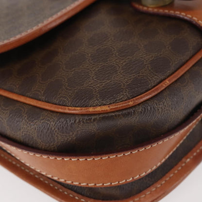 Celine Macadam Shoulder Bag PVC Leather, BROWN, CANVAS, Shoulder bag