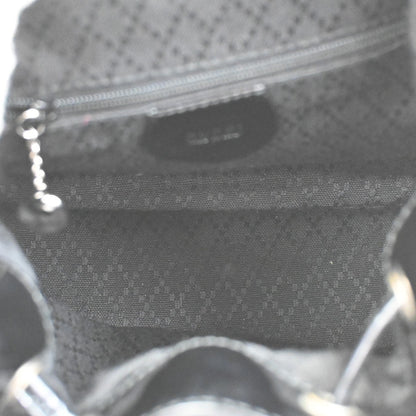 Gucci Vintage Bamboo Backpack Nylon and Patent Leather, BLACK, NYLON, Backpack