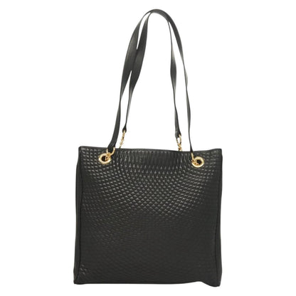 Bally Vintage Tote Bag Quilted Leather, BLACK, LEATHER, Tote bag