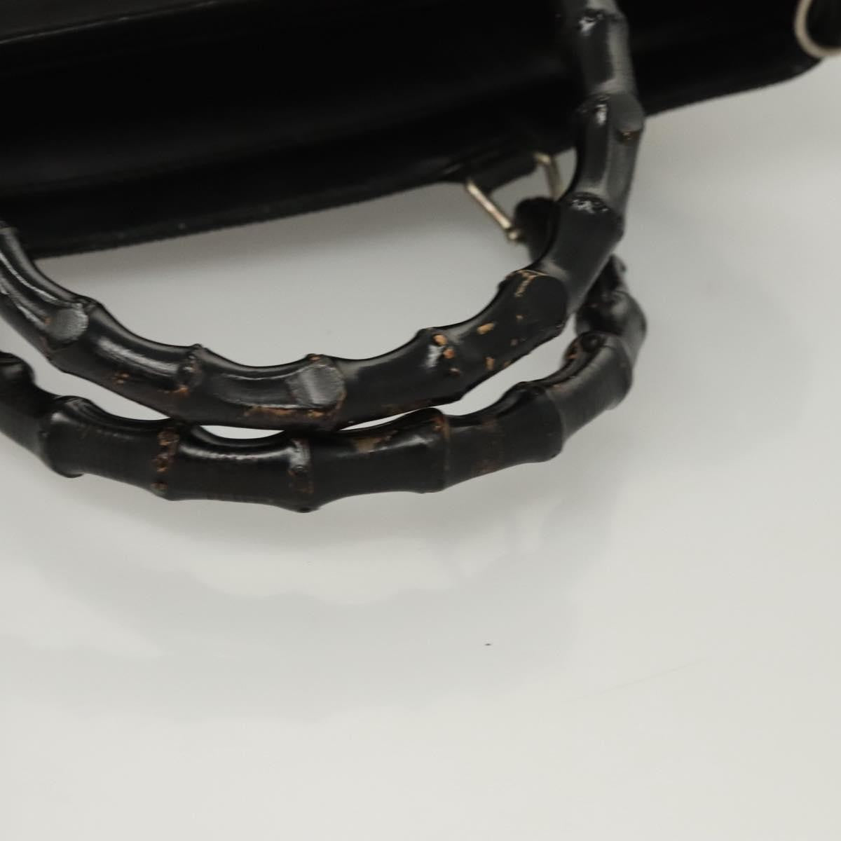 Gucci Vintage Bamboo Handle Tote Nylon, BLACK, NYLON, Tote bag