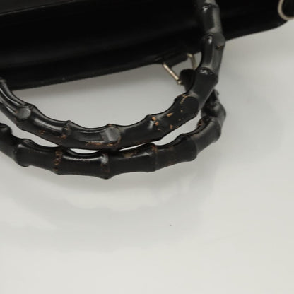 Gucci Vintage Bamboo Handle Tote Nylon, BLACK, NYLON, Tote bag