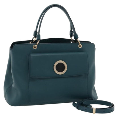 Bvlgari Handbag Leather, TURQUOISE, LEATHER, Handbag