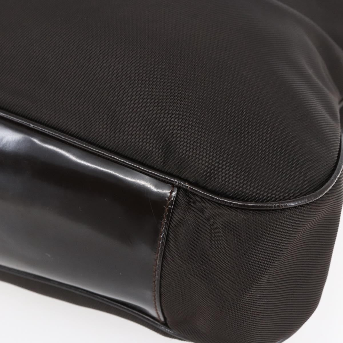 Gucci Vintage Bamboo Handle Bag Nylon, BROWN, NYLON, Handbag