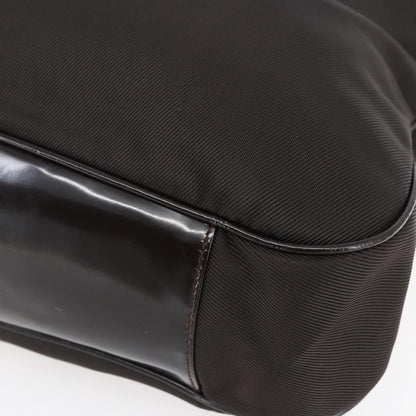 Gucci Vintage Bamboo Handle Bag Nylon, BROWN, NYLON, Handbag