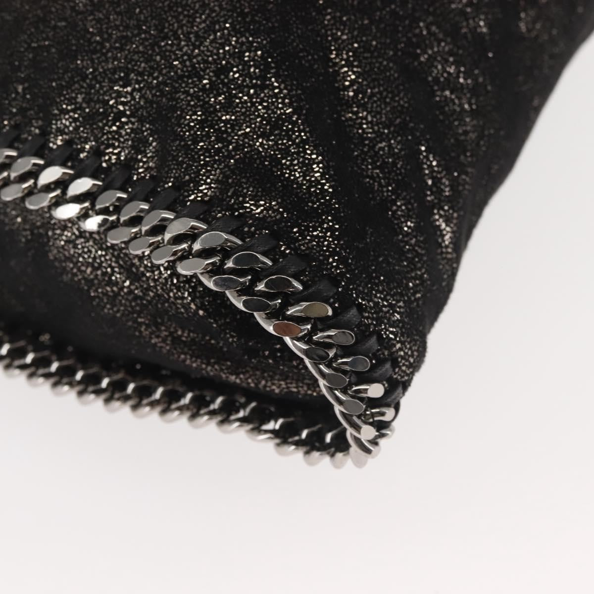 Stella McCartney Falabella Fold Over Bag Faux Suede, BLACK, SYNTHETIC, Crossbody bag